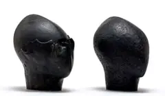 Henry Davies, Abstract Heads, two, ciment fondu (cast concrete) with a black patina