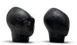 Henry Davies, Abstract Heads, two, ciment fondu (cast concrete) with a black patina