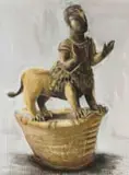 Deborah Bell, Unearthed Headpiece III – Lion Centaur, mixed media on paper
