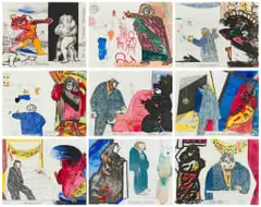 Robert Hodgins, Little Morals, nine, colour etchings
