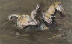 Deborah Bell, Memory of Silk: Crossing, watercolour and pastel on paper
