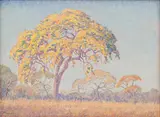 Bushveld Landscape with Wild Syringa Trees by Jacobus Hendrik Pierneef, oil on board, sold May 2022
