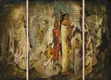 Pastorale by Alexis Preller, oil on tongue-and-groove wood panels, offered May 2022