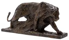 Walking Leopard by Dylan Lewis, bronze with a brown patina, offered May 2022