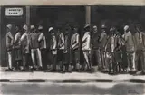 Sam Nhlengethwa, Queue for Soweto Taxis, ink and charcoal on paper