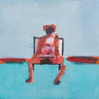 Robert Hodgins, Woman in a Landscape, oil on canvas