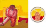 Robert Hodgins, Artist Resting; Don’t Fuck with Me Babe!, two
