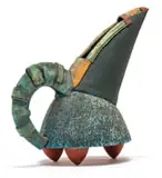 Hennie Meyer, Toucan Jug, painted and glazed ceramic