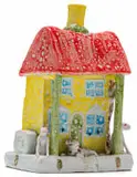 Yellow Cottage by Nico Masemola, painted and glazed ceramic, sold Nov 2021