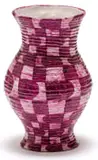 Vase with Checked Pattern by Hylton Nel, painted and glazed ceramic, sold Nov 2021