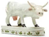 Nico Masemola, White Cow, painted and glazed ceramic