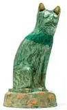 White-Eyed Green Cat by Hylton Nel, painted and glazed ceramic, sold Nov 2021
