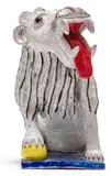 Nico Masemola, Medici Lion (Looking Left), painted and glazed ceramic