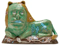 Sphinx by Hylton Nel, painted and glazed ceramic, sold Nov 2021
