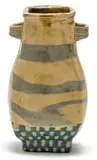 Hylton Nel, Two-Handled Vase with Blue Checked Pattern