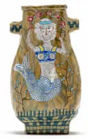 Merpeople Vase by Hylton Nel, painted and glazed ceramic, sold Nov 2021