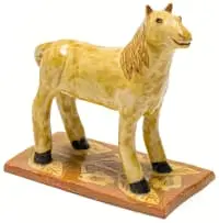 Yellow Horse by Hylton Nel, painted and glazed ceramic, sold Nov 2021