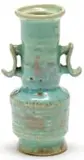 Two-Handled Turquoise Vase by Hylton Nel, glazed ceramic, sold Nov 2021