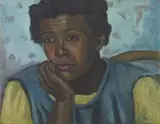 Portrait of a Woman by Maggie Laubser, oil on canvas, offered Apr 2022