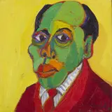 Richard Mudariki, Portrait in Green, oil on canvas