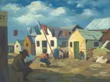 George Pemba, Figure Reading beside a Street