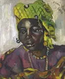 Irma Stern, Dakar Woman, oil on canvas