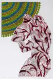 Sthenjwa Luthuli, Stretchmarks of My back ground, woodblock print and mixed media