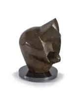 Abstract Composition by Edoardo Villa, bronze with a brown patina on a steel base, offered Apr 2022