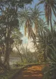 The Banks of the Zambesi River by Tinus de Jongh, oil on canvas, sold Apr 2022