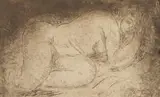Irma Stern, Reclining Nude, etching