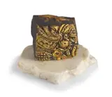 Dombeya Stone with Lizard by Alexis Preller, stone, plaster, gold leaf and oil, sold Apr 2022