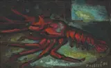 The Lobster by Alexis Preller, oil on canvas laid down on board, sold Apr 2022