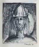 Head II by Alexis Preller, pencil on paper, sold Apr 2022