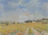 Wingerde Herfs, Wellington (Autumn Vineyards, Wellington) by Gregoire Boonzaier, oil on canvas, offered Apr 2022