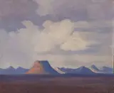 Karoo by Jacobus Hendrik Pierneef, oil on canvas laid down on board, sold Apr 2022