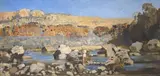 Trout Fishing in Elands River Valley by Frans Oerder, oil on metal, sold Apr 2022
