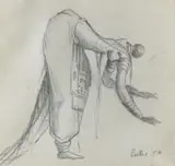 Mapoch Woman by Alexis Preller, pencil on paper, sold Apr 2022