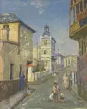 Rose Street, Bo-Kaap by Gregoire Boonzaier, oil on canvas, offered Apr 2022