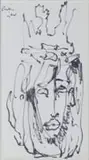 Head III by Alexis Preller, felt tip pen on paper, sold Apr 2022