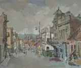 The White Pub by Gregoire Boonzaier, oil on canvas, sold Apr 2022