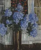 Clément Sénèque, Les Lilas (The Lilacs), oil on board
