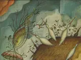 Egrets by Alexis Preller, oil on canvas laid down on board, sold Apr 2022