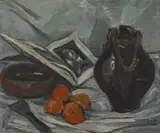 Irma Stern, Still Life with Jar, Books and Oranges