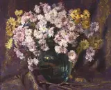 Daisies in a Glass Vase by Frans Oerder, oil on canvas, sold Apr 2022