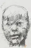 Nelson Makamo, Portrait of a Child, pencil on paper