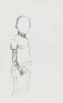 Young Boy by Nelson Makamo, fineliner on paper, sold Nov 2021