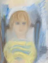 Heidi Herzog, Young Girl in a Chair, chalk pastel on paper