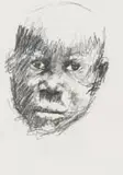 Nelson Makamo, Portrait of a Child, pencil on paper