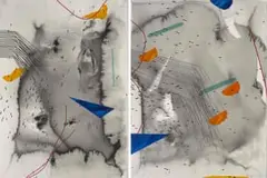 Mongezi Ncaphayi, Untitled II; Untitled III, two, mixed media on paper