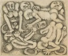Billy (Joshua) Molokeng, Entwined Figures, mixed media